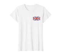 Union Jack Flag British Classic Style UK Britain Label Value Graphic T-Shirt, Women, White, XL