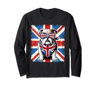 Union Jack Flag British Kids UK Flag England Bulldog Long Sleeve T-Shirt