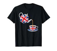Union Jack Flag British Teapot Teacup Tea Lover Pride T-Shirt