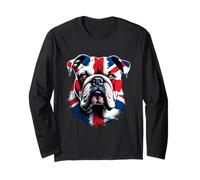 Union Jack Flag Bulldog Great Britain Design UK Flag Long Sleeve T-Shirt