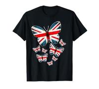 Union Jack Flag Butterfly For Kids & UK British Expats T-Shirt