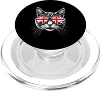 Union Jack Flag Cat Face British Union Jack PopSockets PopGrip for MagSafe