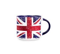 Union Jack Flag Ceramic Mug - Grunge Punk Large Navy Stackable Coffee Cup