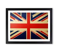 Union Jack Flag Concept Vol.1 Framed Print | A3 Black Framed Wall Art | Ready to Hang | Modern Flag Picture | Living Room Bedroom Lounge Office