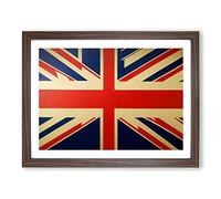 Union Jack Flag Concept Vol.1 Framed Print | A3 Walnut Framed Wall Art | Ready to Hang | Modern Flag Picture | Living Room Bedroom Lounge Office