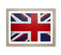 Union Jack Flag Concept Vol.3 Framed Print | A3 Oak Framed Wall Art | Ready to Hang | Modern Flag Picture | Living Room Bedroom Lounge Office