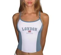 Union Jack Flag Crop Top for Women Sexy Spaghetti Strap Camisole Y2K Going Out Cami Shirt Vest England Great Britain United Kingdom UK Flags Tank Tops