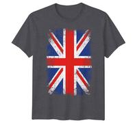 Union Jack Flag Distressed Mens Graphic T-Shirt British Patriotism Travel Tee 2XL Dark Heather