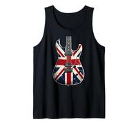 Union Jack Flag Electric Guitar Retro UK Flag Guitarist Tank Top