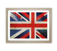 Union Jack Flag Graffiti Vol.1 Framed Print | A3 Oak Framed Wall Art | Ready to Hang | Eclectic Flag Picture | Living Room Bedroom Lounge Office