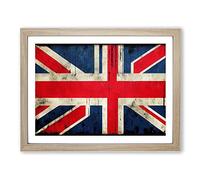 Union Jack Flag Graffiti Vol.2 Framed Print | A4 Oak Framed Wall Art | Ready to Hang | Eclectic Flag Picture | Living Room Bedroom Lounge Office