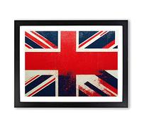 Union Jack Flag Graffiti Vol.3 Framed Print | A3 Black Framed Wall Art | Ready to Hang | Eclectic Flag Picture | Living Room Bedroom Lounge Office