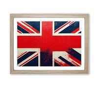 Union Jack Flag Graffiti Vol.3 H1022 Framed Print for Living Room Bedroom Home Office Décor, Wall Art Picture Ready to Hang, Oak A3 Frame (46 x 34 cm)