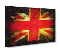 Union Jack Flag Great Britain Modern CB Canvas Print | Gallery Wrapped 30mm Frame Wall Art | 24x16 inches | Ready to Hang | Retro Flag Picture | Living Room Bedroom Lounge Office