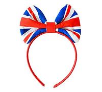 Union Jack Flag Headband - 2PCS King Charles Flag Bow Headband, Great Britain Hair Hoop UK Photo Props Hair Accessories for Women Girls King Charles III Coronation Party Decorations Supplies