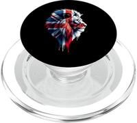 Union Jack Flag Lion Face British UK Flag Union Jack PopSockets PopGrip for MagSafe