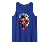 Union Jack Flag Lion Face British UK Flag Union Jack Tank Top