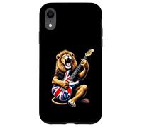 Union Jack Flag Lion Playing Electric Guitar UK Flag Case for iPhone XR