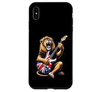 Union Jack Flag Lion Playing Electric Guitar UK Flag Case for iPhone XS Max