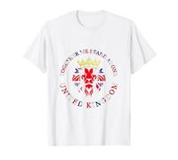 Union Jack Flag Lions Face with Crown. T-Shirt