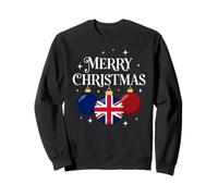 Union Jack Flag Merry Christmas Tree Baubles Patriotic Xmas Sweatshirt