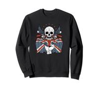 Union Jack Flag Motorcycle Biker Skull British Isles UK Flag Sweatshirt