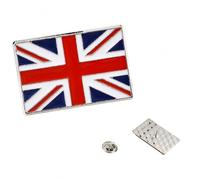 Union Jack Flag Pin Badge, 2 Pack Silver UK Lapel Pins, Classic British Brooch for Patriots and Collectors 30×20mm