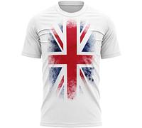 Union Jack Flag T Shirt, Union Jack Gifts for Men Queens Platinum Jubilee Gifts, 70 Years Celebrations Mens Tee, M, White