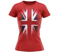 Union Jack Flag T Shirt, Union Jack Gifts for Women Queens Platinum Jubilee Gifts, 70 Years Celebrations Womens Tee, S, Red