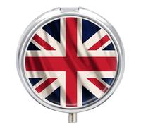 Union Jack Flag UK United Kingdom Pill Box 3 Compartment Small Portable Medicine Case Pill Organizer for Pocket Purse