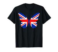Union Jack Flag United Kingdom Great Britain Butterfly T-Shirt