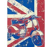 Union Jack Flag Vespa Scooter Brighton Mods Metal Plaque Tin Sign N117 Metal Tin Sign 8x12 inches