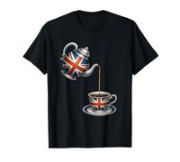 Union Jack Flag Vintage British Teapot & Teacup T-Shirt