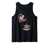 Union Jack Flag Vintage British Teapot & Teacup Tank Top