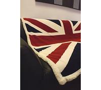 Union Jack Flag Print Super Soft Fleece Blanket Bed Sofa Throw - 130cm x 160cm
