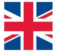 Union Jack Great Britain 2ply Plain Luncheon Napkins 33x33cm Pack of 20