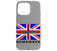 Union Jack Great Britain Flag With British WW2 Ship Case for iPhone 15 Pro Max