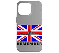 Union Jack Great Britain Flag With British WW2 Ship Case for iPhone 16 Pro