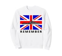 Union Jack Great Britain Flag With British WW2 Ship Sweatshirt