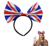 Union Jack Headband, Union Jack Hairband England Flag Headband British Ribbon, Trooping the Colour Anniversary British Flag Bow Hairband Hair Hoop Union Flag Head Boppers (1-Piece, One size)