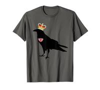 Union Jack Heart British England Raven Crow Bird T-Shirt