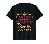 Union Jack Heart Love My Country T-Shirt