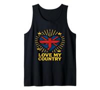 Union Jack Heart Love My Country Tank Top