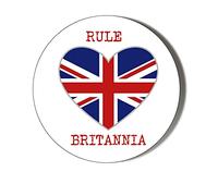 Union Jack Heart Rule Britannia Small 10 x 56mm Vinyl Stickers Pack of 10
