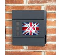 Union Jack House Number/Road Post Box Letterbox Wall Art Sticker, Decal, Graphic lt14
