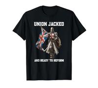 Union Jack Knights Templar Reform UK T-Shirt, Men, Black, X-Large