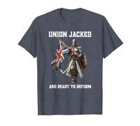 Union Jack Knights Templar Reform UK T-Shirt, Men, Heather Blue, Large
