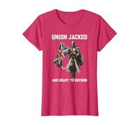 Union Jack Knights Templar Reform UK T-Shirt, Women, Red Heather, Small