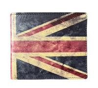 Union Jack Leather Card Holder Wallet, 8 Card Slots, RFID Blocking, Premium Genuine Leather