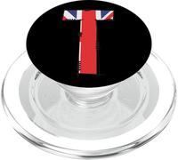 Union Jack Letter T Initial United Kingdom British PopSockets PopGrip for MagSafe